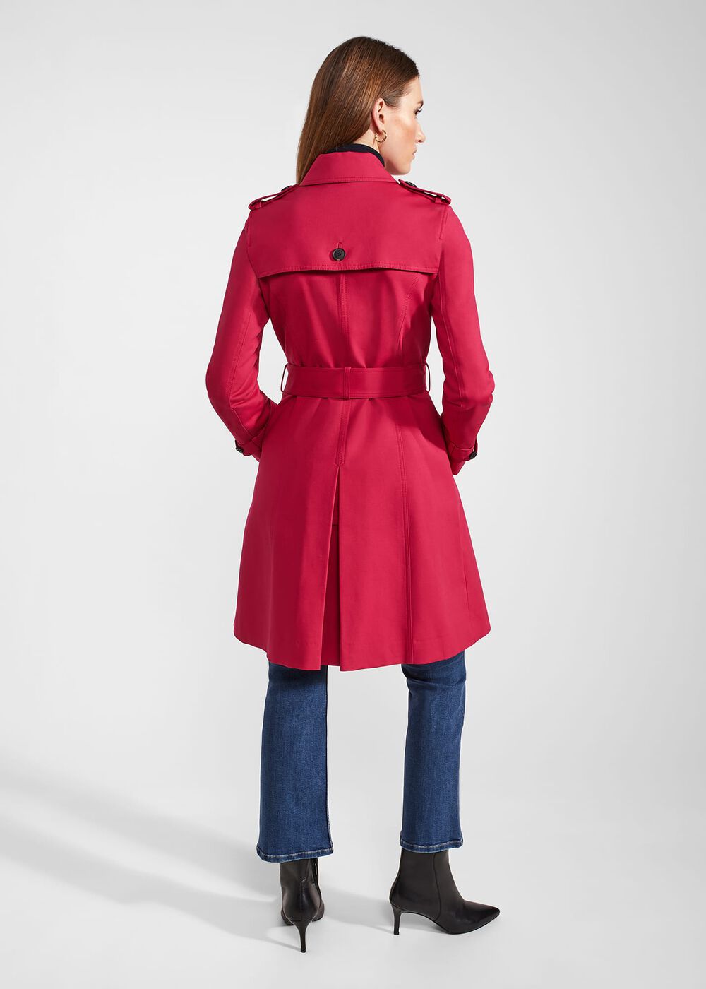 Saskia Shower Resistant Trench Coat, Cerise Pink, hi-res