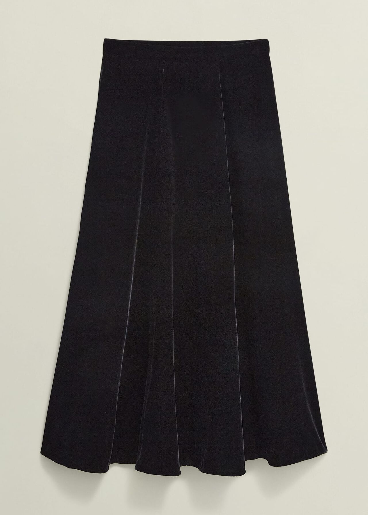 Charteris Velvet Skirt, Black, hi-res