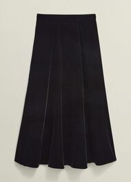 Charteris Velvet Skirt, Black, hi-res
