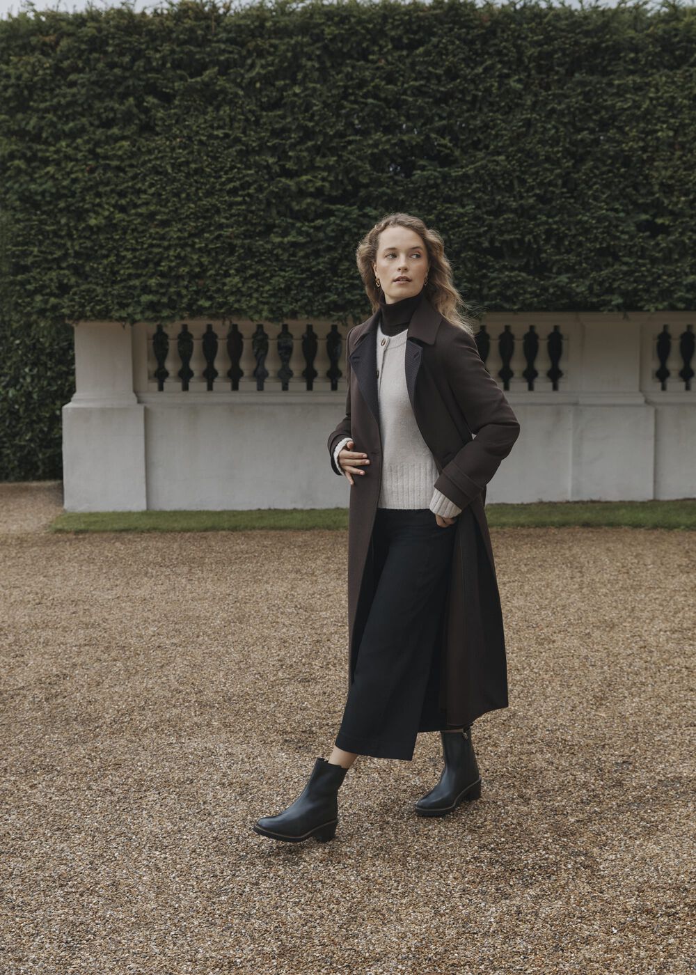 Edgely Wool Coat, Dark Brown, hi-res