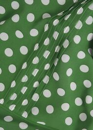 Petite Dorothy Spot Dress, Green Ivory, hi-res