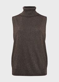 Sherann Sparkle Knitted Top, Black Gold, hi-res