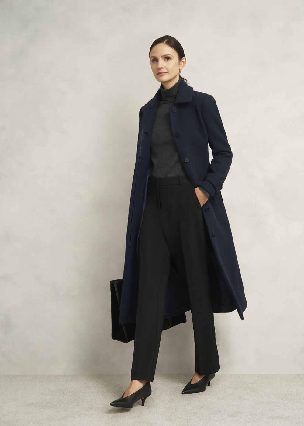 Celeste Wool Blend Coat, Navy, hi-res