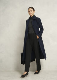 Celeste Wool Blend Coat, Navy, hi-res
