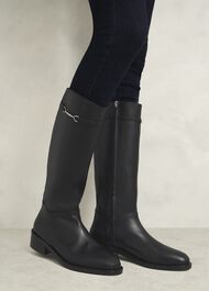 Uma Knee Boots, Black, hi-res