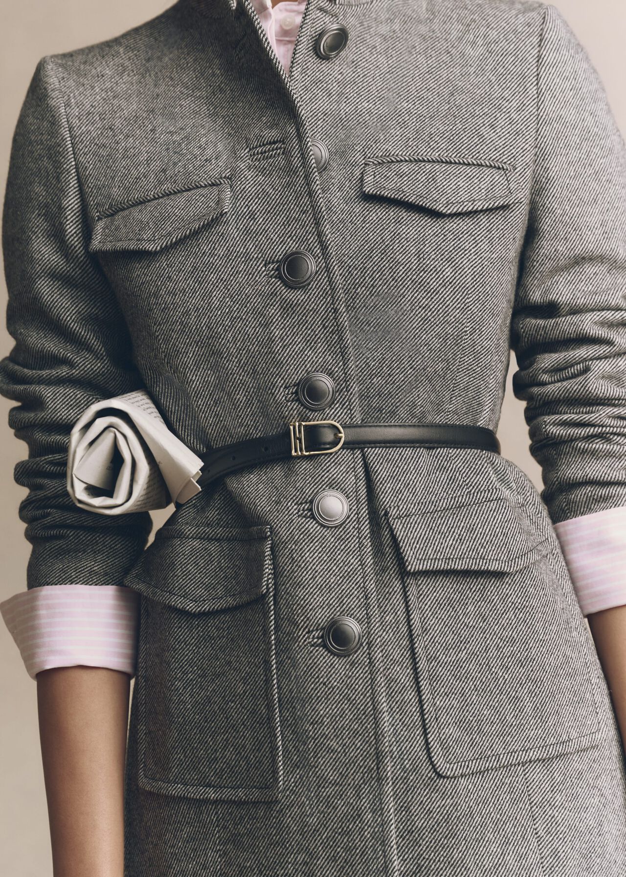 Hetty Wool Blend Coat, Black White, hi-res