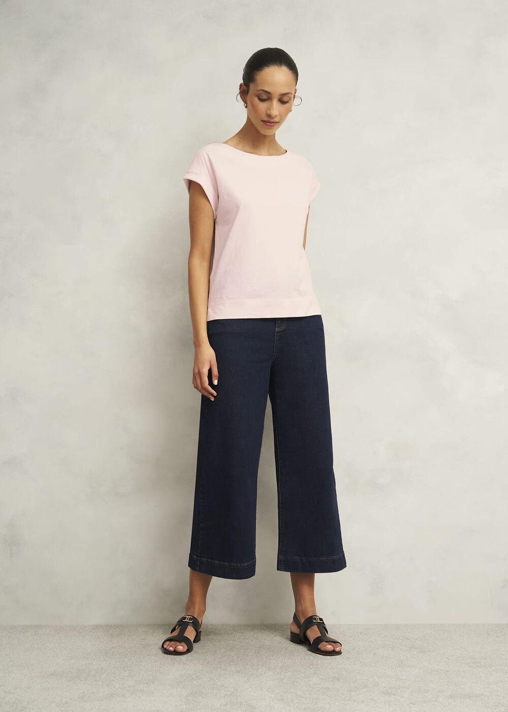 Alycia Cotton Slub T-Shirt, Pale Pink, hi-res