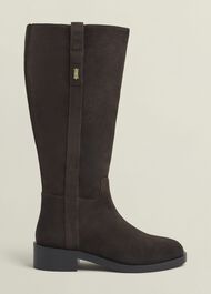 Brienna Suede Knee Boots, Chocolate Brown, hi-res