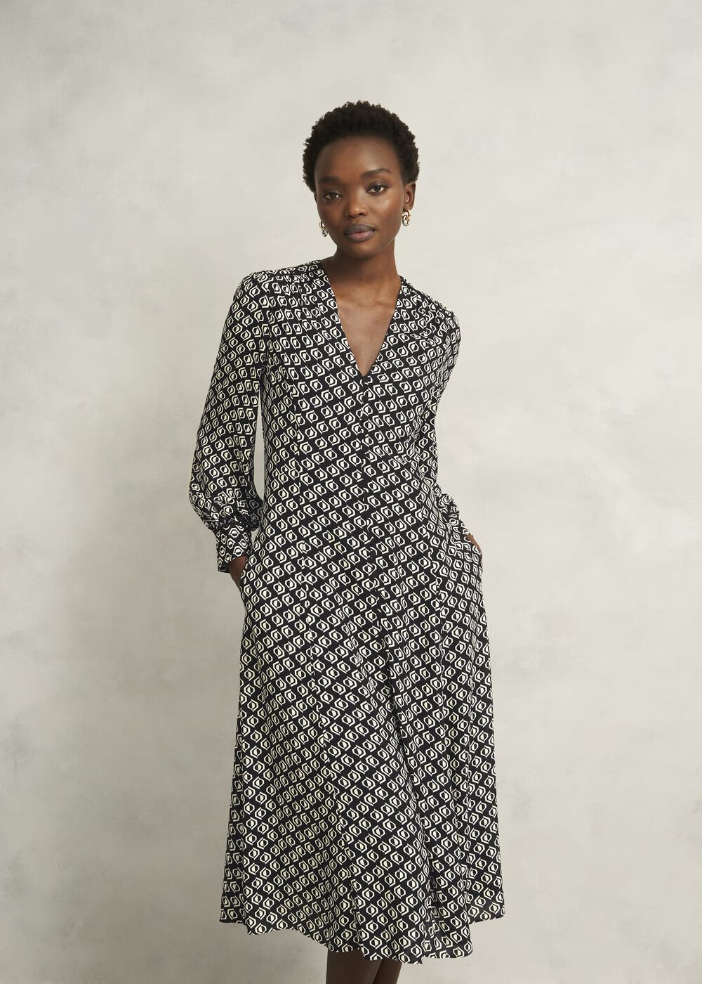 Zadie Dress, Black Cream, hi-res