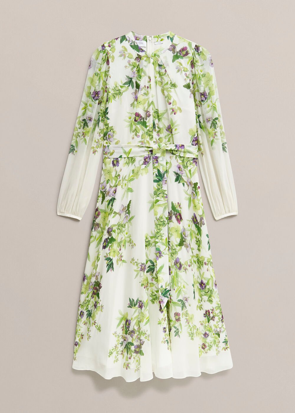 Petite Pia Silk Floral Dress, Ivory Multi, hi-res