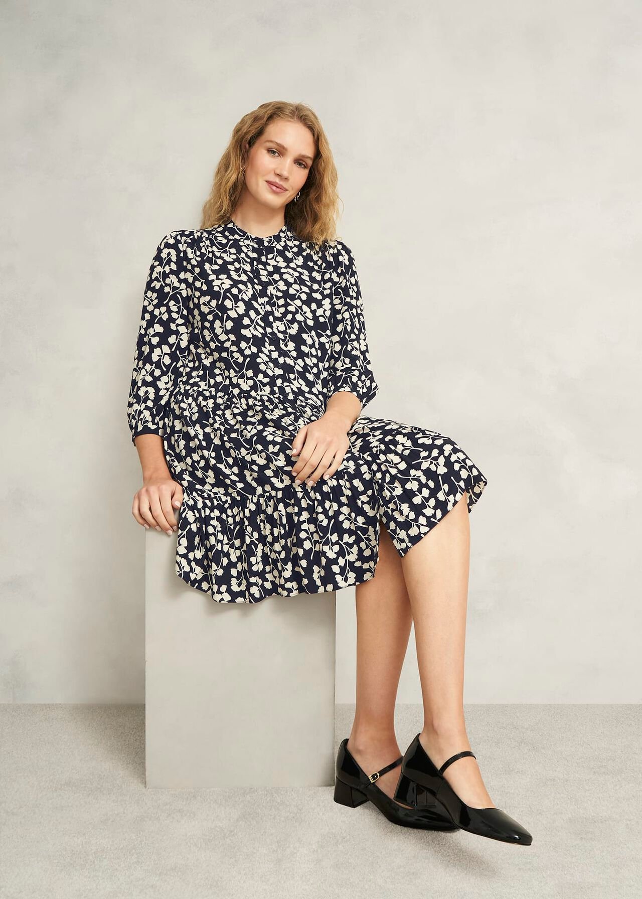 Lacey Dress, Navy Cream, hi-res