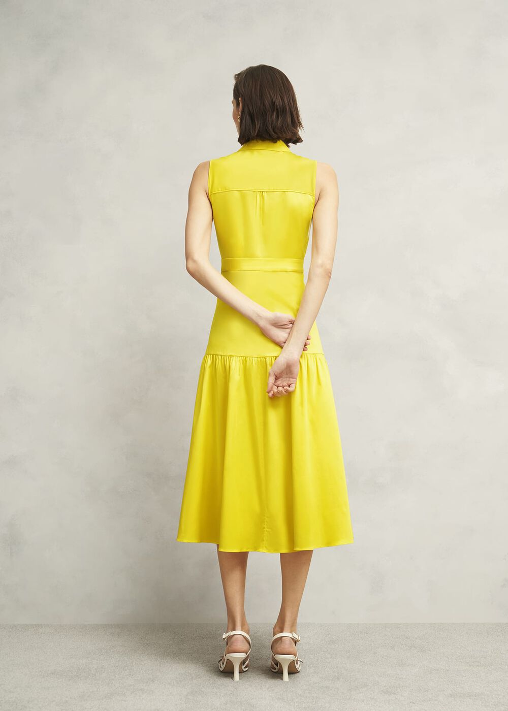 Carsington Cotton Shirt Dress, Sun Yellow, hi-res