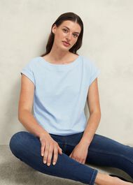 Alycia Cotton Slub T-shirt, Pale Blue, hi-res