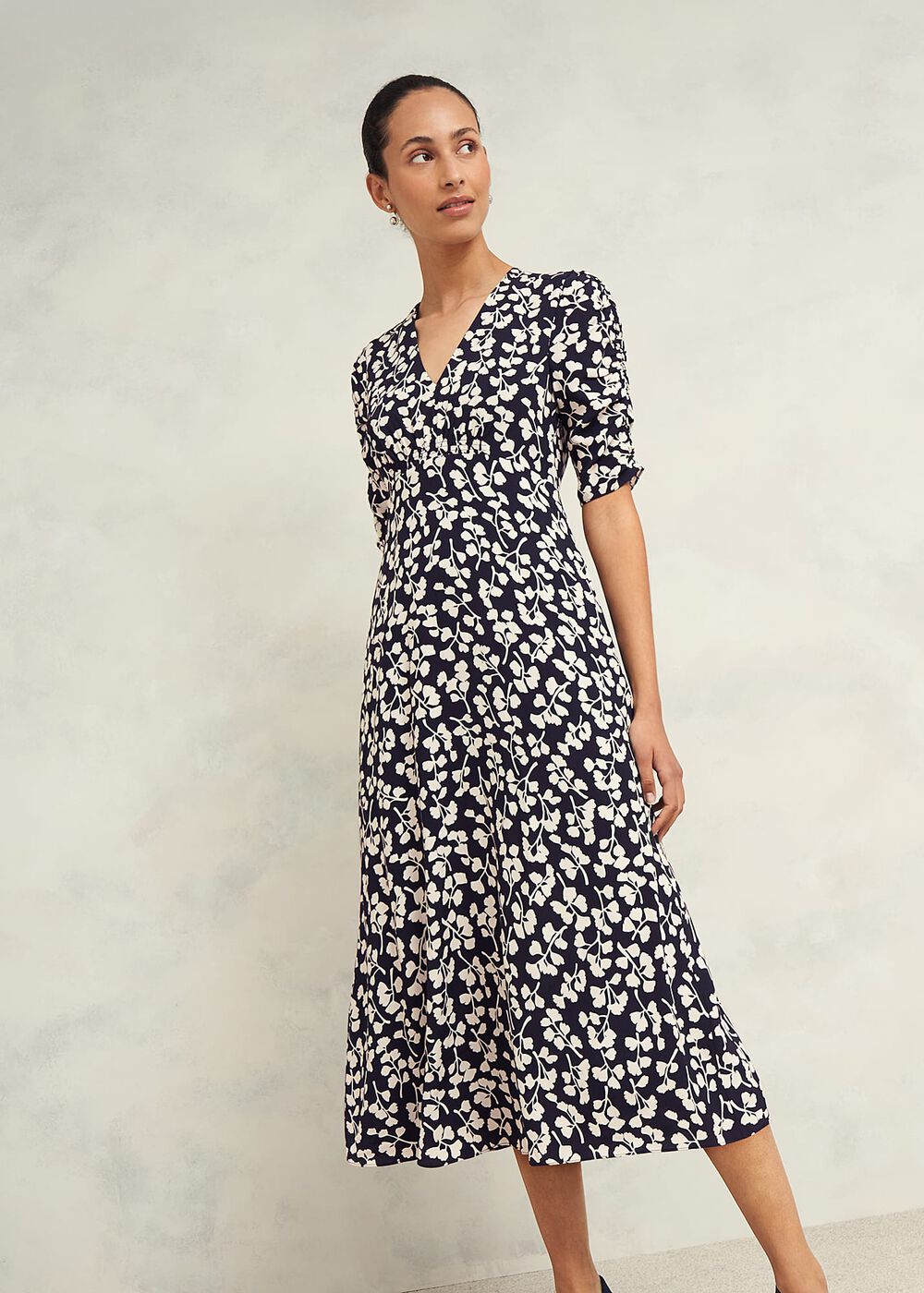 Petite Bonnie Dress, Navy Cream, hi-res