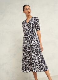 Petite Bonnie Dress, Navy Cream, hi-res