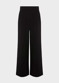 Petite Pippa Jersey Wide Leg Trousers, Black, hi-res