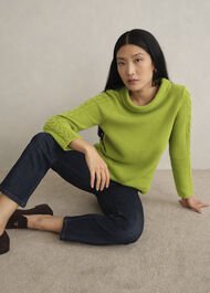 Camilla Cotton Sweater, Pear Green, hi-res