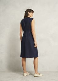 Kayleigh Linen Dress, Navy, hi-res