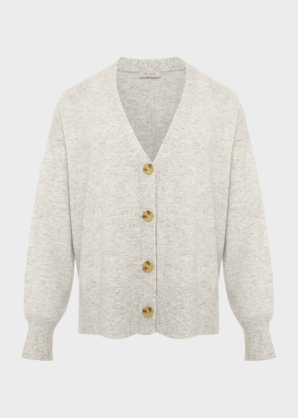Julaina Cardigan With Cashmere, Pale Grey Marl, hi-res