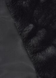 Christie Fur Scarf, Black, hi-res