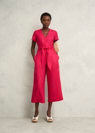 Petite Aliya Linen Jumpsuit, Zinnia Pink, hi-res