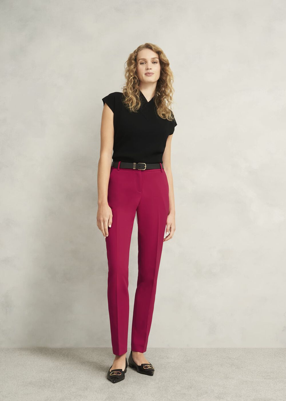 Petite Suki Tapered Pants, Hot Magenta, hi-res