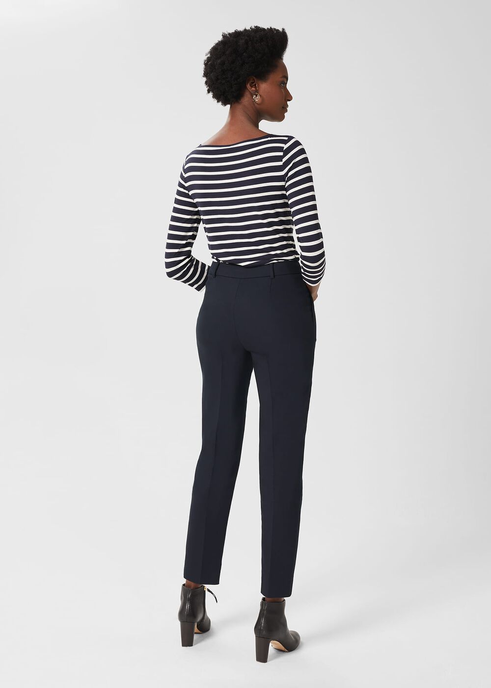 Petite Quin Tapered Trousers, Navy, hi-res