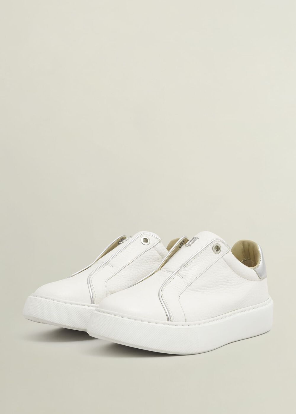 Greta Slip On Sneakers, Ivory Silver, hi-res