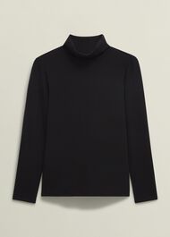 Mischa Roll Neck Top, Hobbs Black, hi-res