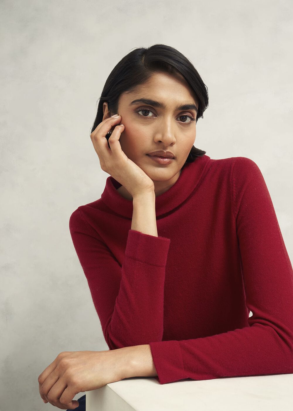 Audrey Wool Cashmere Sweater, Pomegranate, hi-res