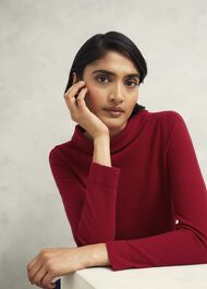 Audrey Wool Cashmere Sweater, Pomegranate, hi-res