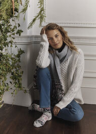 Deanna Fairisle Scarf With Wool , Grey Multi, hi-res