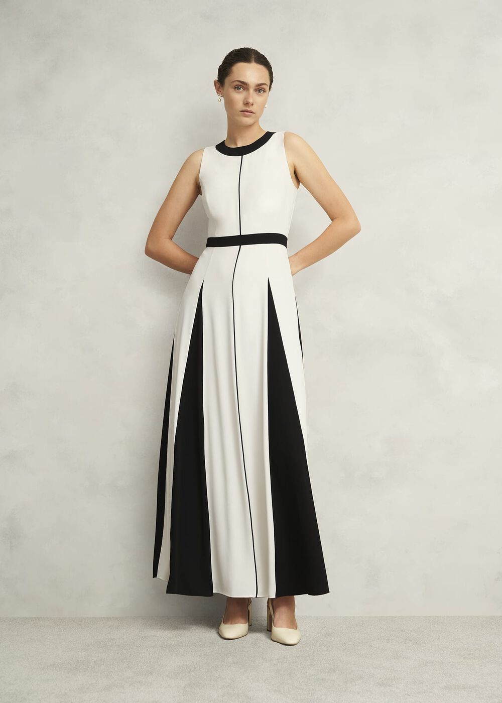 Jenn Colourblock Dress, Cream Black, hi-res