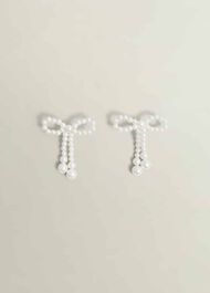 Colette Bow Earrings, Ivory, hi-res