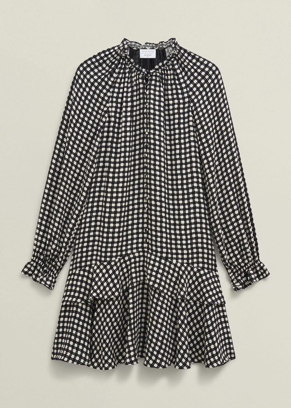 Hewlett Geo Mini Dress, Black Cream, hi-res