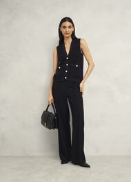 Tatton Knitted Tank Top, Black, hi-res