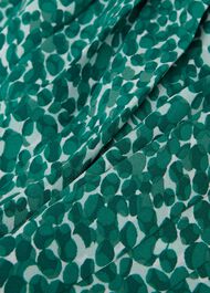 Liana Spot A Line Dress, Green Ivory, hi-res