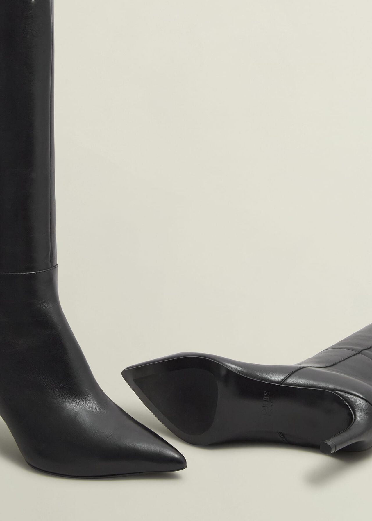 Aliya Leather Knee Boots, Black, hi-res