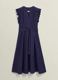 Vanessa Cotton Dress, True Navy, hi-res