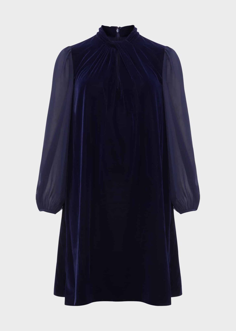 Faye Velvet A Line Dress, Midnight Navy, hi-res