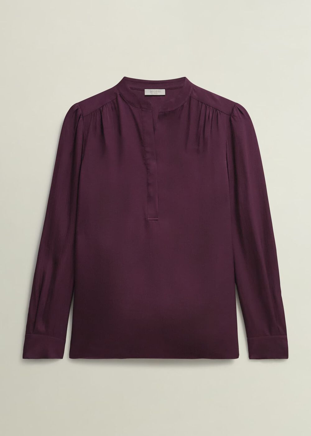 Jade Satin Blouse, Warm Plum, hi-res
