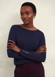 Perla Merino Wool Sweater, Hobbs Navy, hi-res