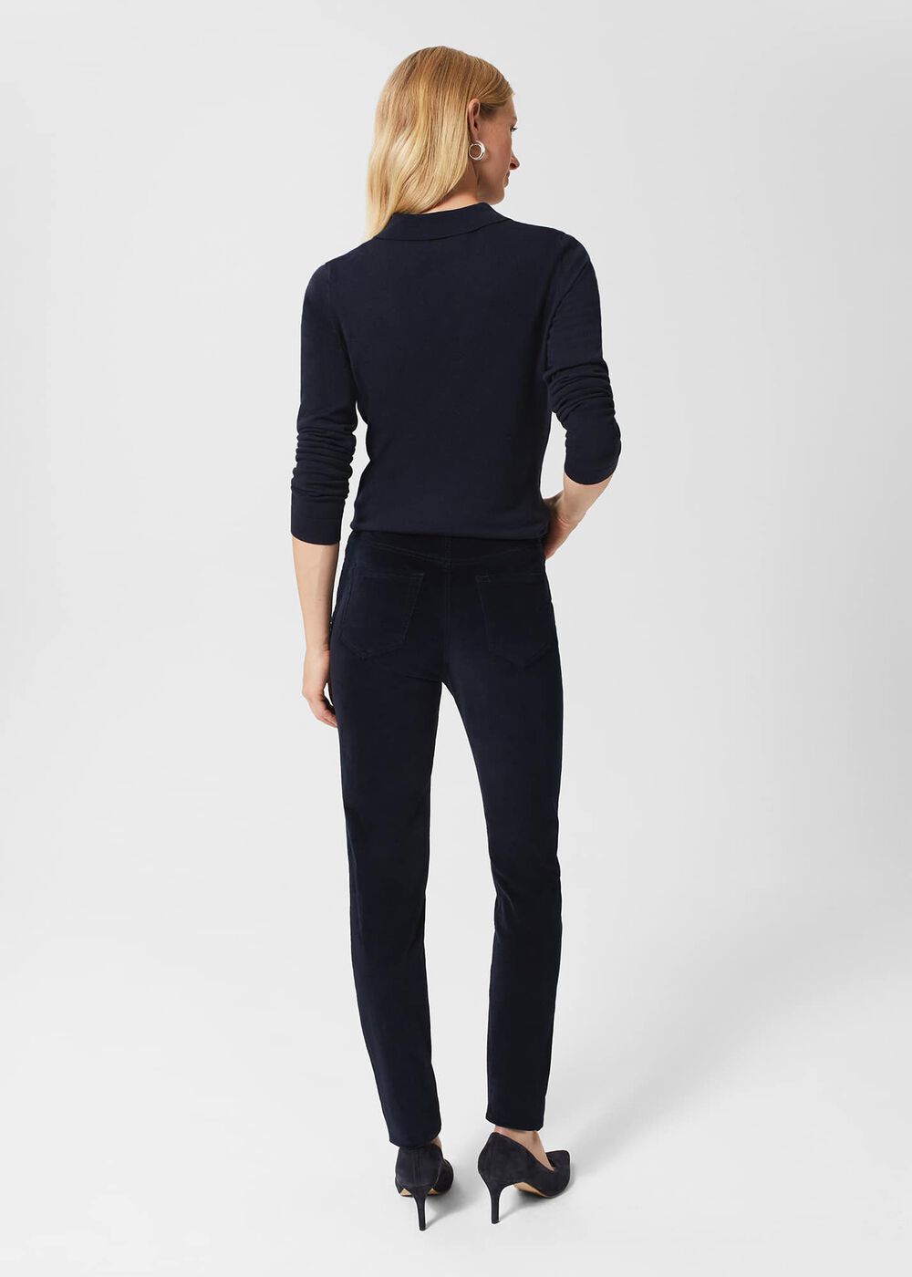 Gia Velvet Skinny Jeans , Navy, hi-res