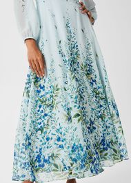 Giselle Silk Floral Dress, Pale Blue Multi, hi-res
