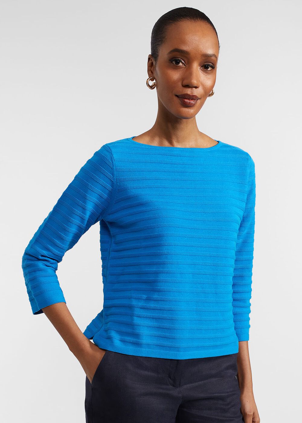 Nellie Cotton Sweater, Celadon Blue, hi-res