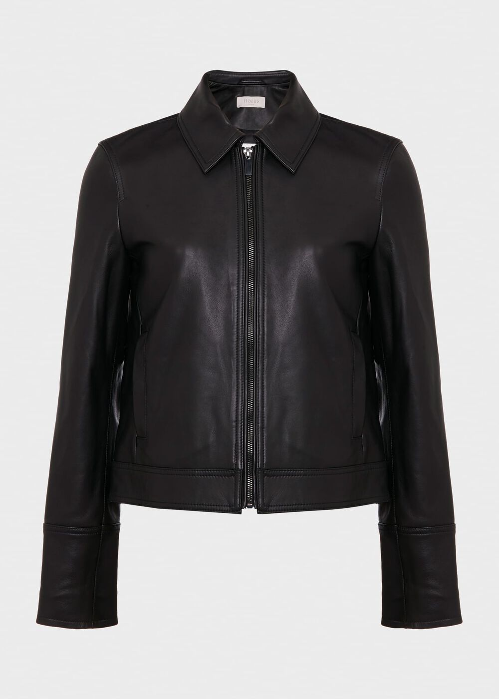 Frederica Leather Jacket, Black, hi-res