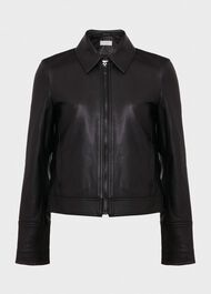 Frederica Leather Jacket, Black, hi-res
