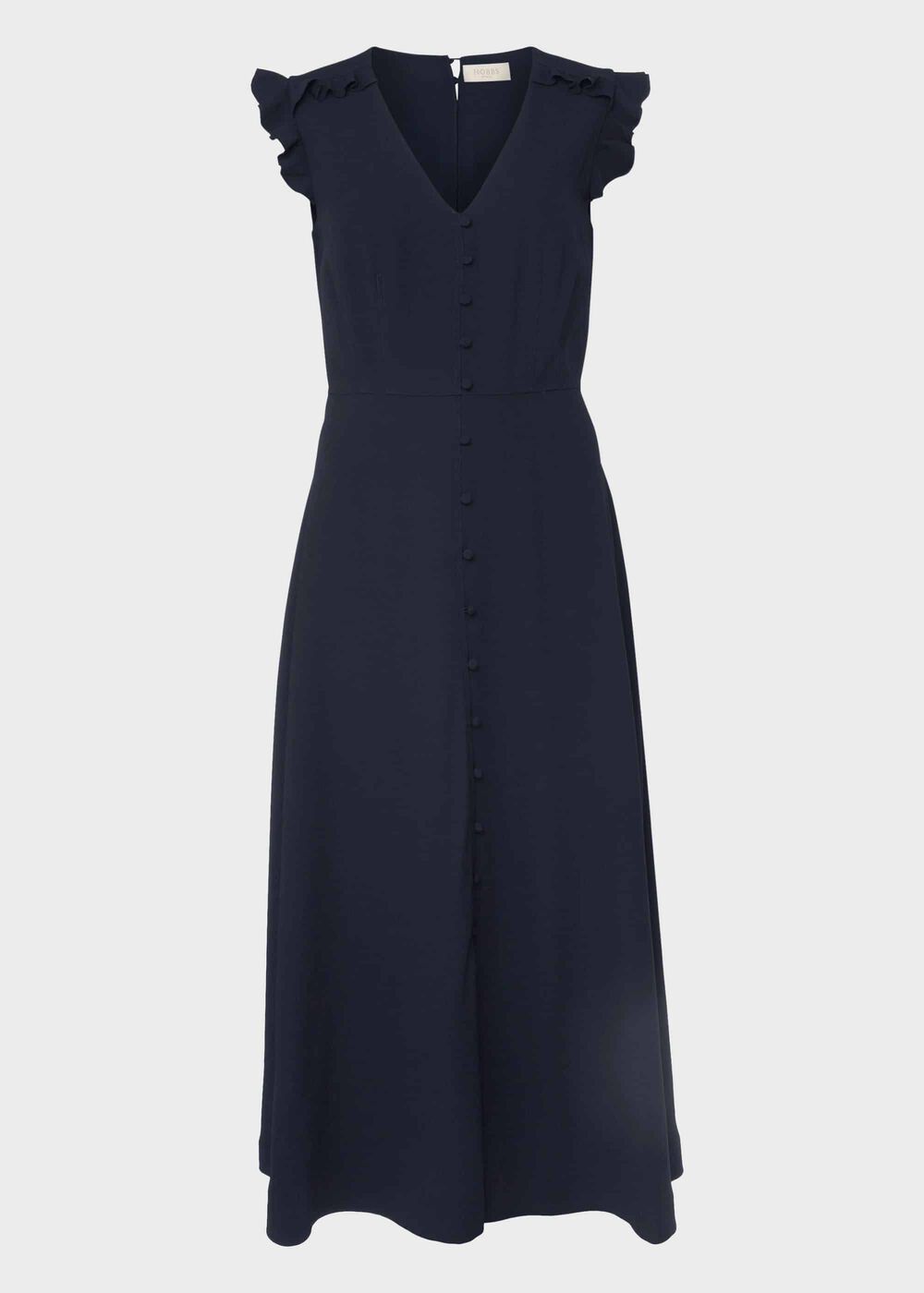 Vivien Satin Midi Dress, Navy, hi-res