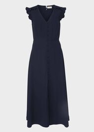 Vivien Satin Midi Dress, Navy, hi-res