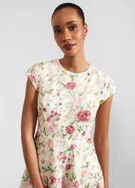 Petite Tia Embroidered Dress, Cream Multi, hi-res